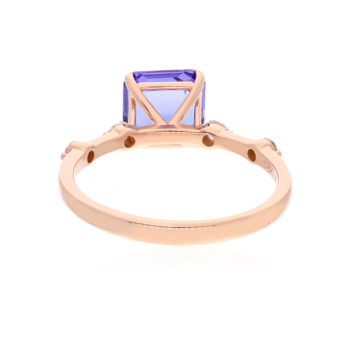 0.20 Carat HI/SI Diamond 18k Rose Gold Ring Natural Tanzanite Gemstone Jewelry Gift