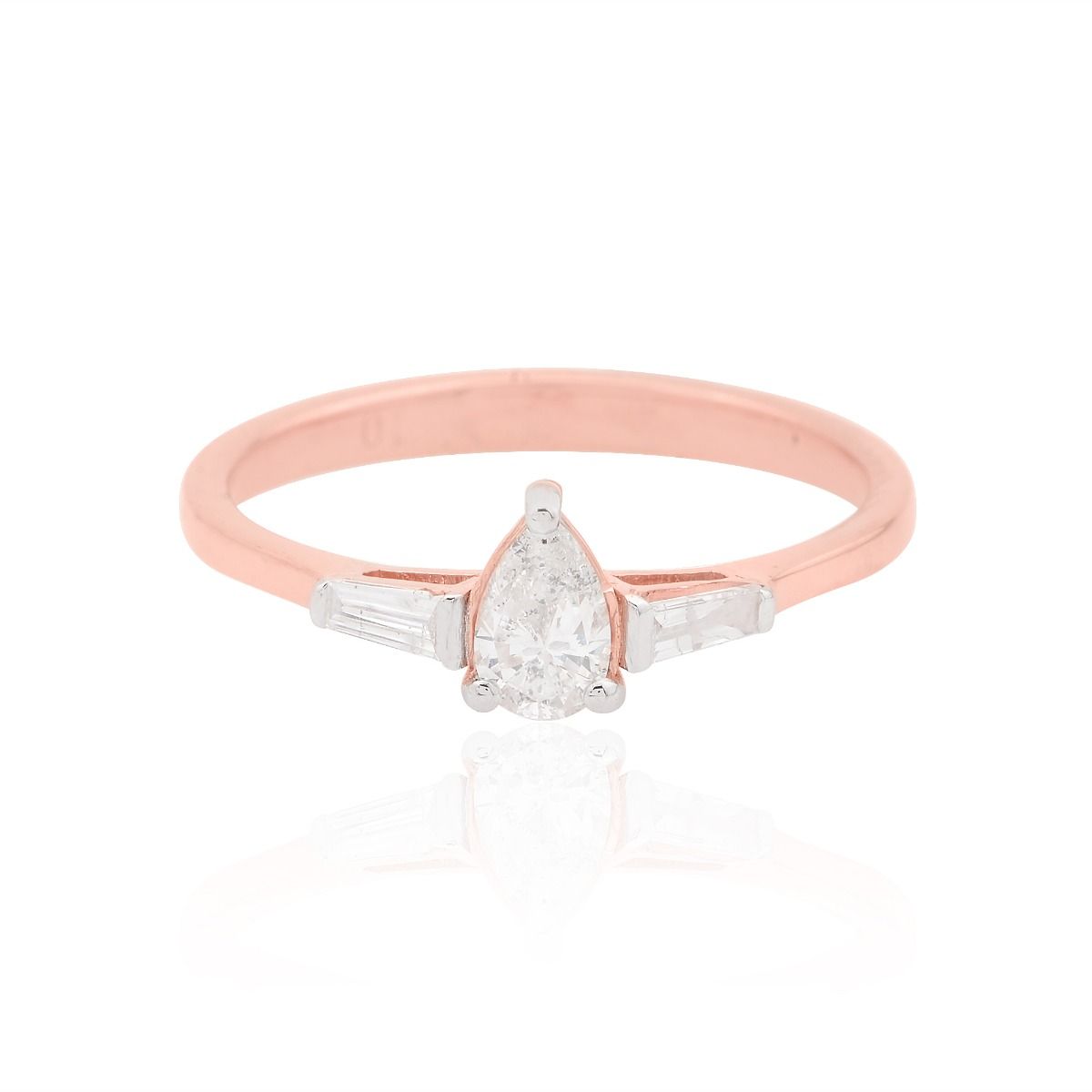 18k Rose Gold 0.48 TCW SI Clarity HI Color Diamond Party Wear Ring For Women , Promise Ring