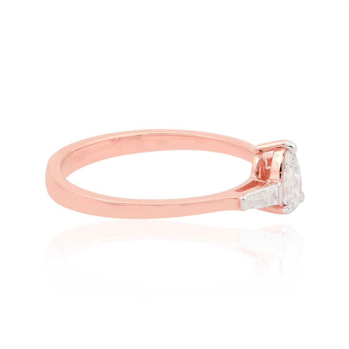 18k Rose Gold 0.48 TCW SI Clarity HI Color Diamond Party Wear Ring For Women , Promise Ring