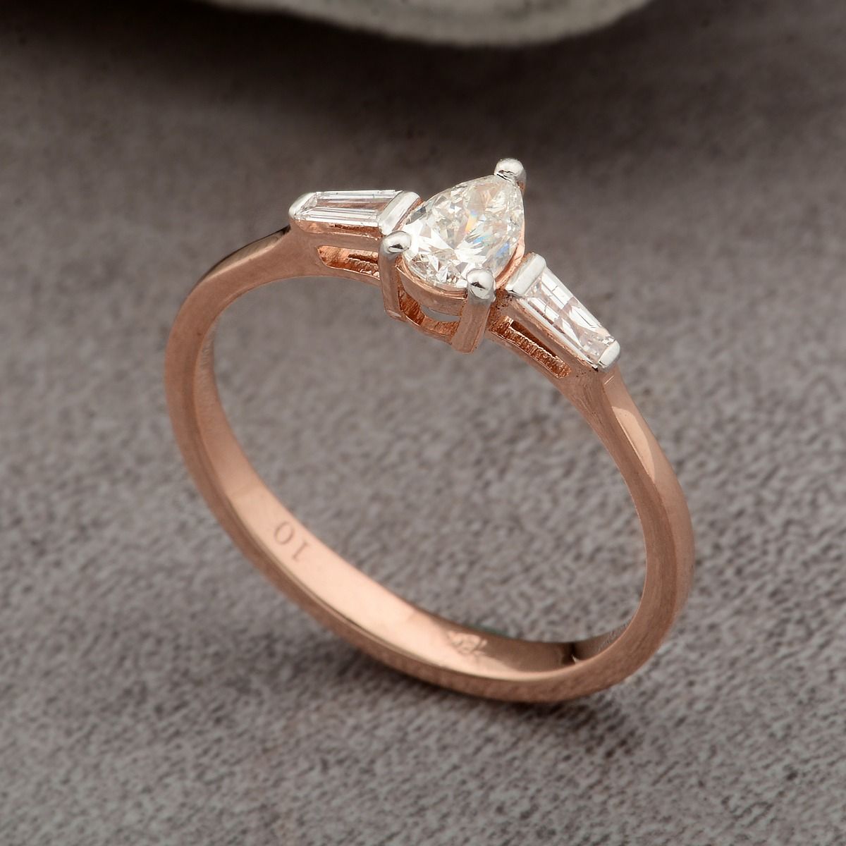 18k Rose Gold 0.48 TCW SI Clarity HI Color Diamond Party Wear Ring For Women , Promise Ring