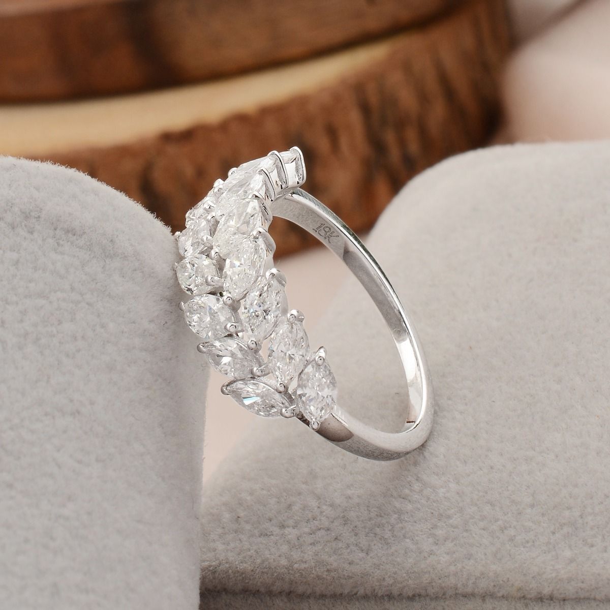 1.81 TCW White Gold SI Clarity HI Color Diamond Band Ring Handmade Jewelry