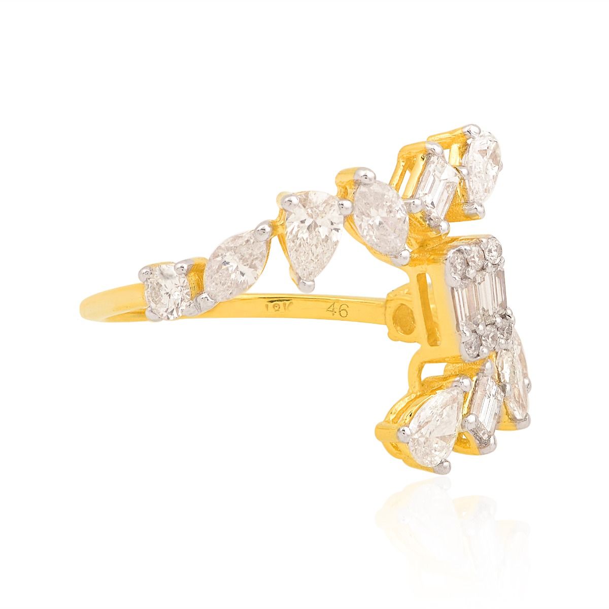 1.60 TCW Natural SI/HI Diamond Ring 18K Yellow Gold Fine Jewelry | Anniversary Gift Ring for Her