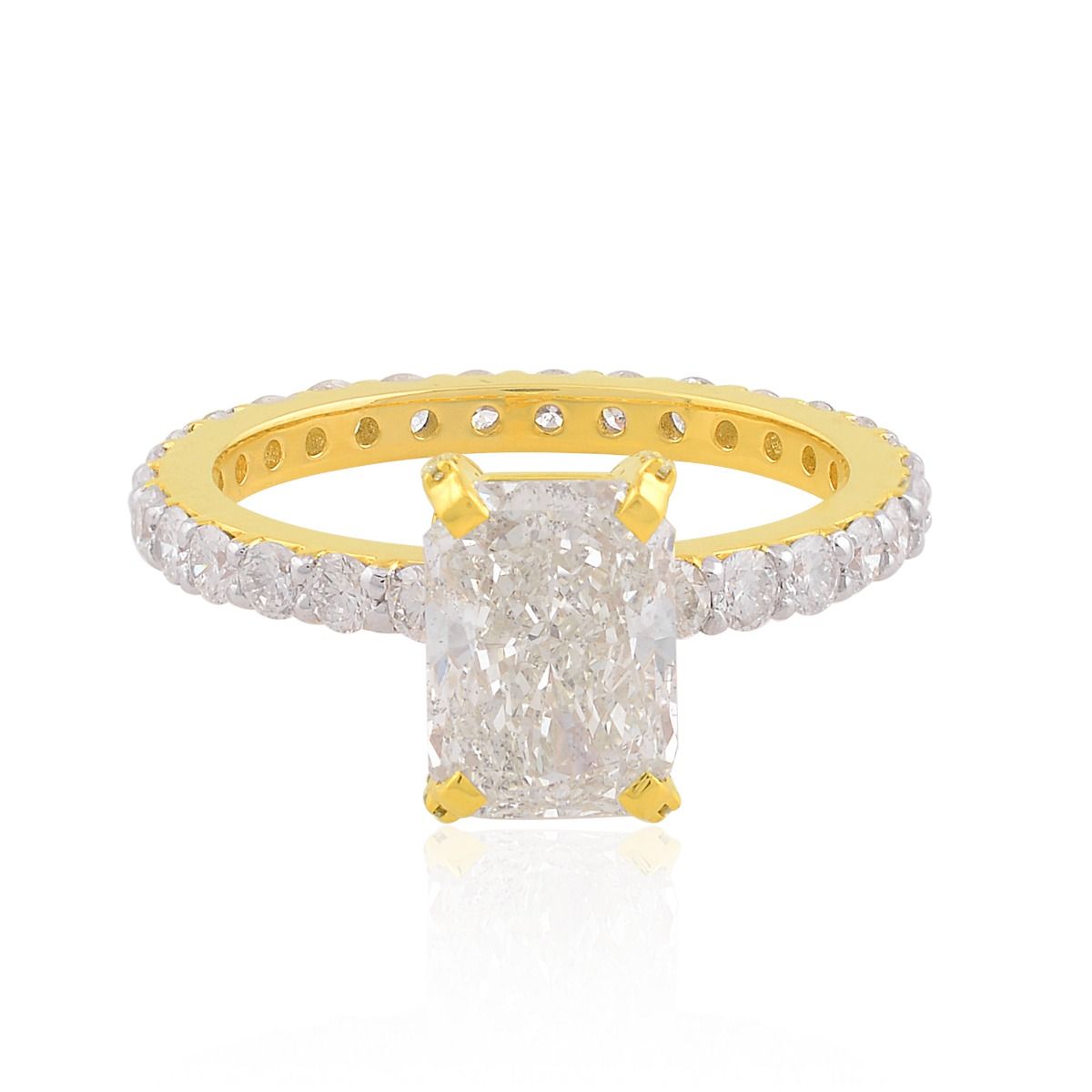 18k Yellow Gold SI Clarity HI Color Diamond Wedding Ring Handmade Jewelry