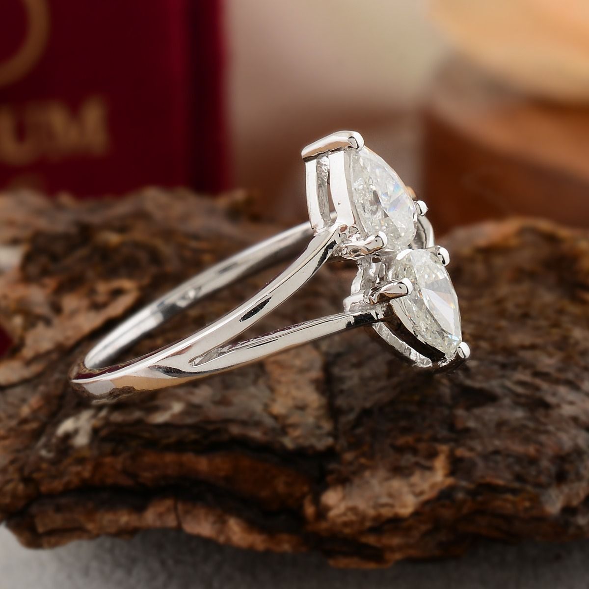 18k White Gold 0.63 TCW SI Clarity HI color Diamond Party wear Ring Handmade Jewelry