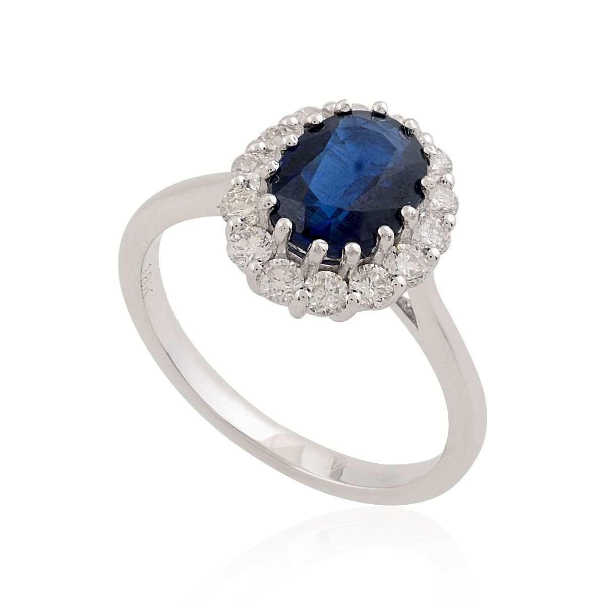 18k White Gold 2.29 TCW SI Clarity HI color Diamond Solitaire Kyanite Gemstone Ring Jewelry for Women