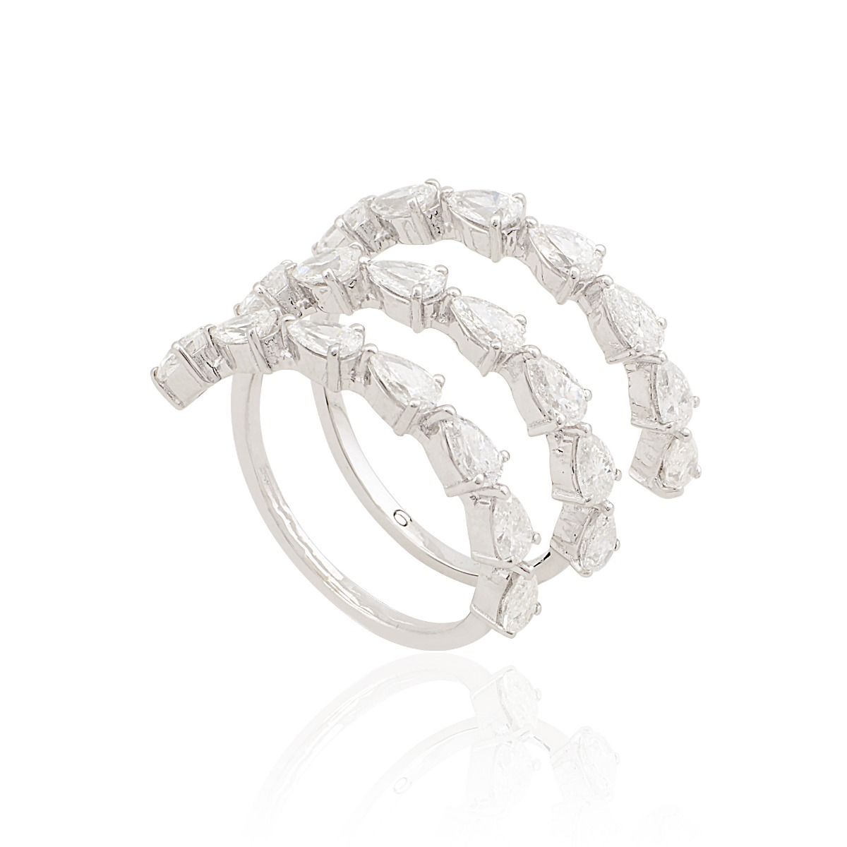 18k White Yellow 2.50 TCW SI Clarity HI Color Diamond Spiral Ring For Women