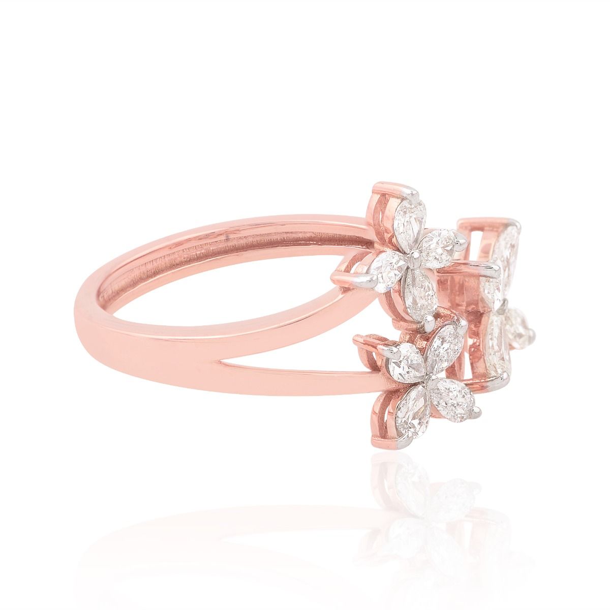 18k Rose Gold 0.68 Ct. SI Clarity HI Color Diamond Ring |Cuff Ring |Diamond Cuff Ring |Open Ring |Jewelry For Women