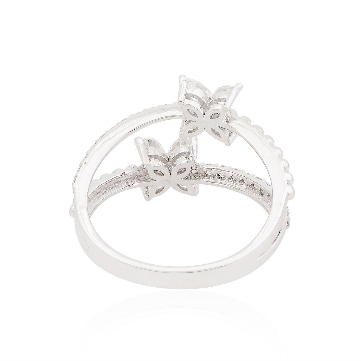 0.73 TCW SI/HI Marquise Diamond Floral Ring White 18K Gold Jewelry | Birthday Gif Ring Jewelry for Her