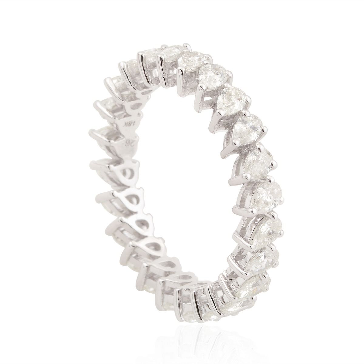 18k White Gold 1.76 Carats SI Clarity HI Color Diamond Party Wear /Proposal Band Ring Jewelry For Women