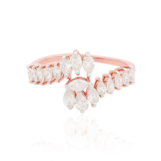 1.01 TCW Si/Hi Marquise Genuine Diamond Ring 18K Rose Gold | Elegant Birthday Gift for Her