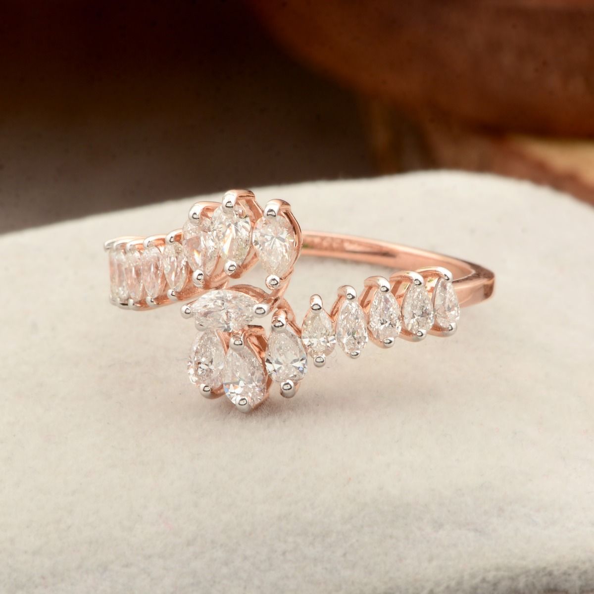 1.01 TCW Si/Hi Marquise Genuine Diamond Ring 18K Rose Gold | Elegant Birthday Gift for Her