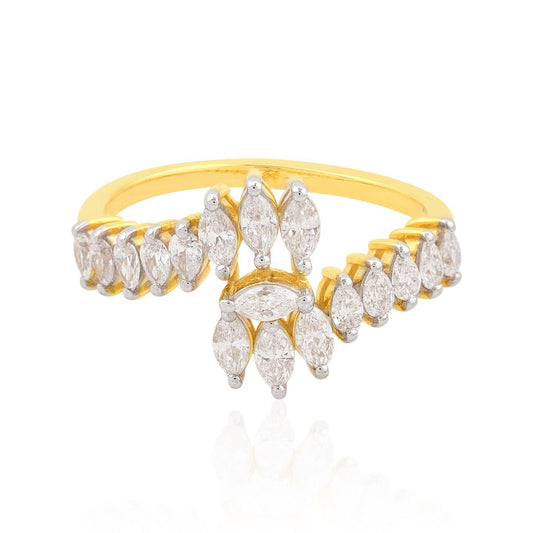 18k Yellow Gold 0.85 SI Clarity HI Color Marquise Diamond Ring |Band Ring |Gold Ring |Diamond Ring |Jewelry For Women|Gift For Mom