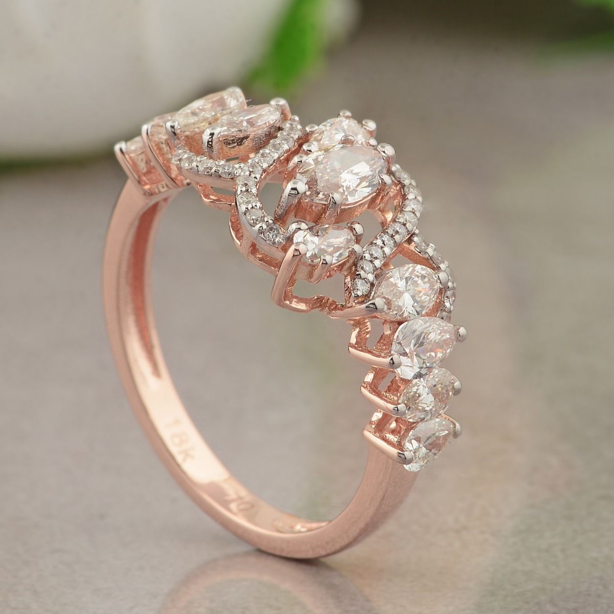 18k Rose Gold 1.45 TCW SI Clarity HI Color Diamond Band Ring |Diamond Ring |Jewelry For Women |Party Wear Ring