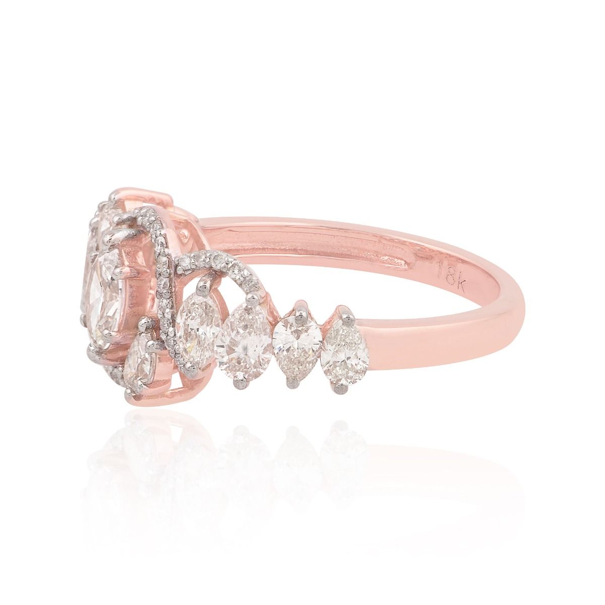 18k Rose Gold 1.45 TCW SI Clarity HI Color Diamond Band Ring |Diamond Ring |Jewelry For Women |Party Wear Ring