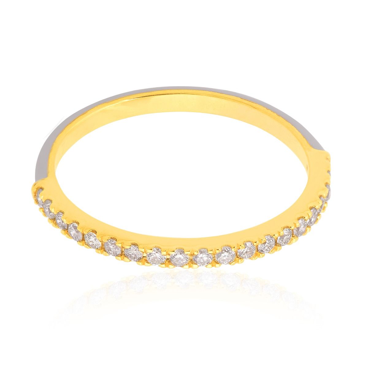 Yellow 18K Gold Eternity Ring 0.22 TCW SI/HI Brilliant Cut Diamond | Birthday Gift for Her