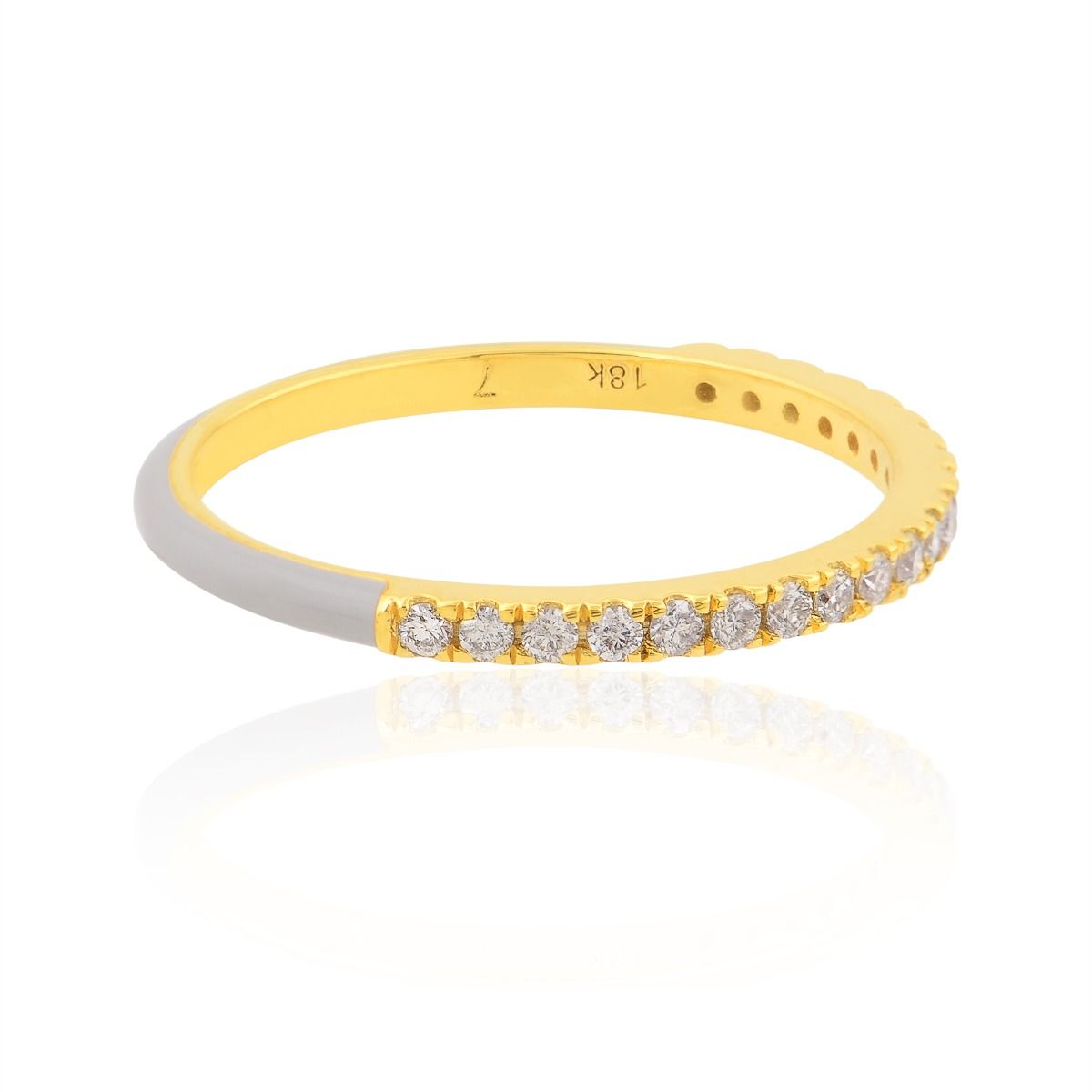 Yellow 18K Gold Eternity Ring 0.22 TCW SI/HI Brilliant Cut Diamond | Birthday Gift for Her