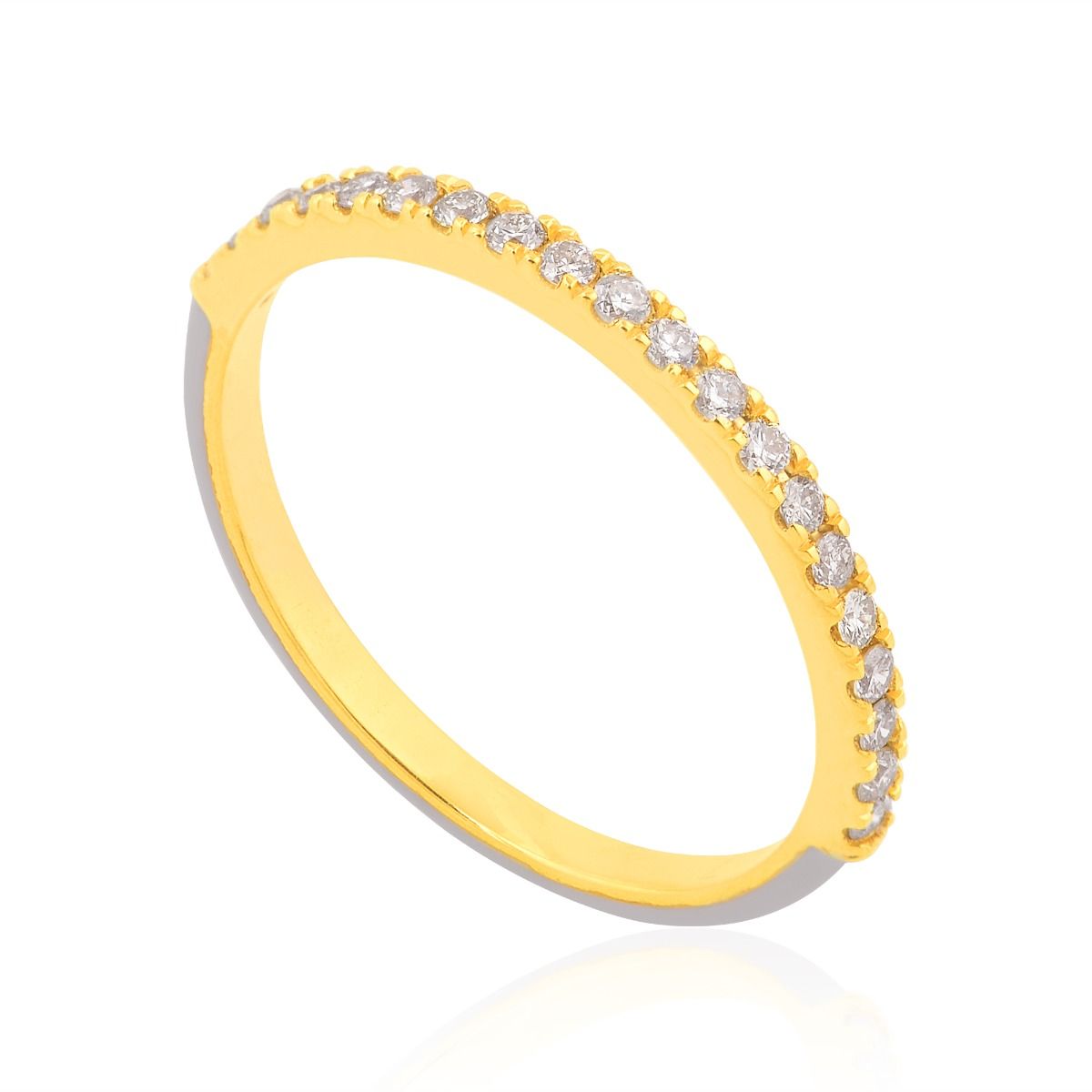 Yellow 18K Gold Eternity Ring 0.22 TCW SI/HI Brilliant Cut Diamond | Birthday Gift for Her