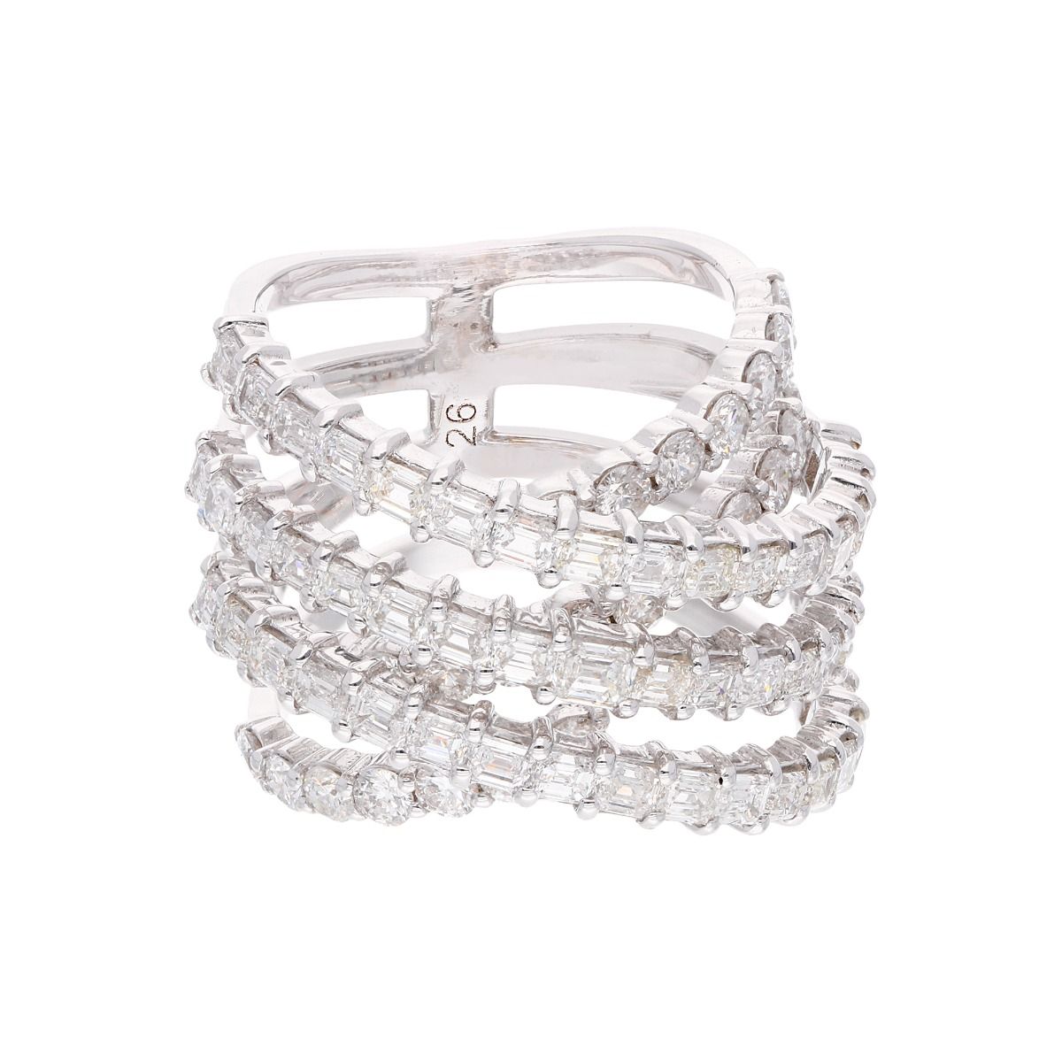 Natural 4.40 Carat HI/SI Diamond Spiral Wrap Ring Solid 18k White Gold Handmade Jewelry