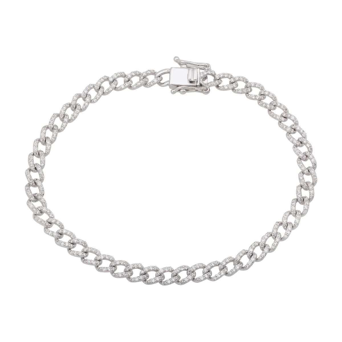 10k White Gold 1.60 TCW SI Clarity HI Color Diamond Bangle Bracelet |Curb Chain Diamond Bracelet |Diamond Bracelet |Chain Bracelet |Jewelry For Women