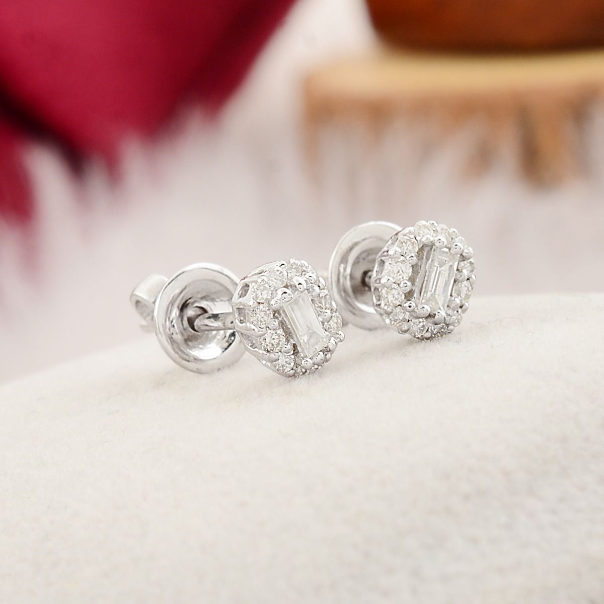 Tiny Stud Earrings | 10k White GOld 0.20 TCW SI Clarity HI Color Diamond Small Round Stud Earrings Jewelry For Women | Gift For Her