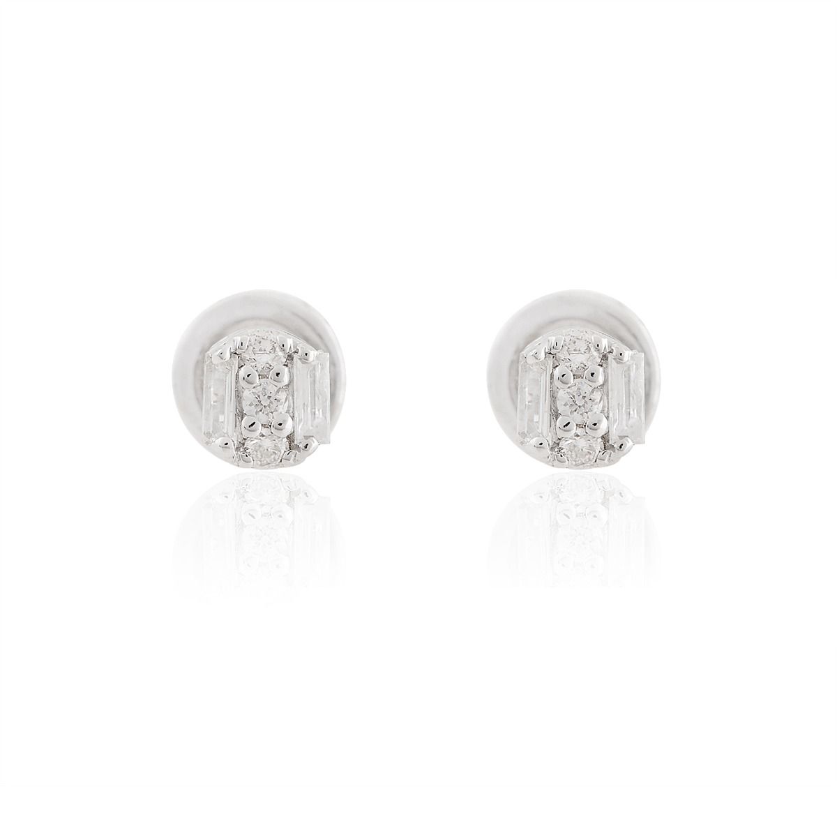 10k White Gold 0.20 TCW SI Clarity HI Color Diamond Tiny Stud Earrings |Diamond Stud Earrings| Jewelry For Women