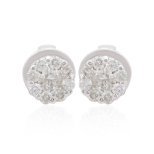 0.35 TCW SI Clarity HI Color Diamond Small Stud Earrings In 10k White Gold Jewelry For Women