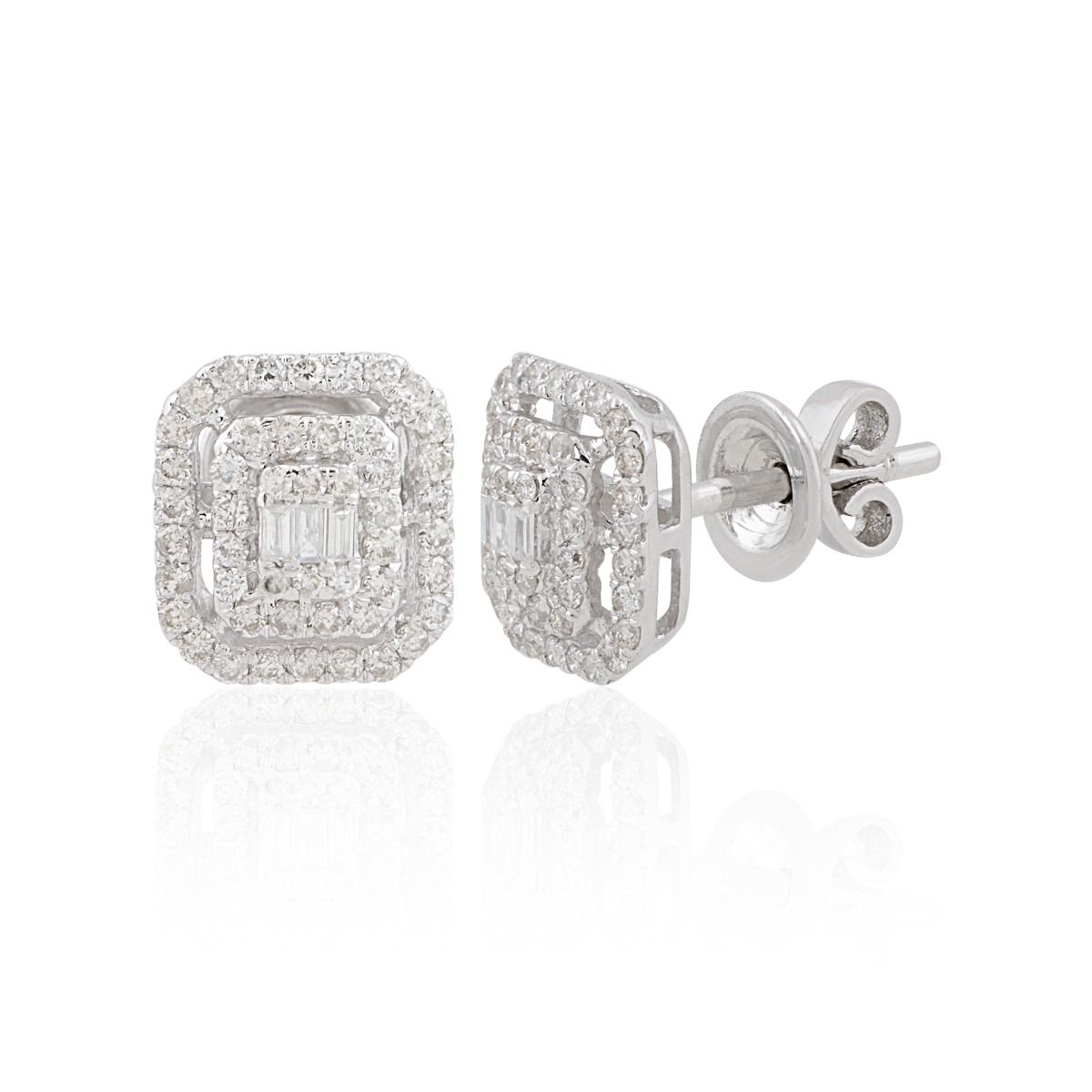 0.36 Ct. SI Clarity HI Color Diamond Jewelry |Stud Earring |Halo Style Stud Earrings |Jewelry For Women