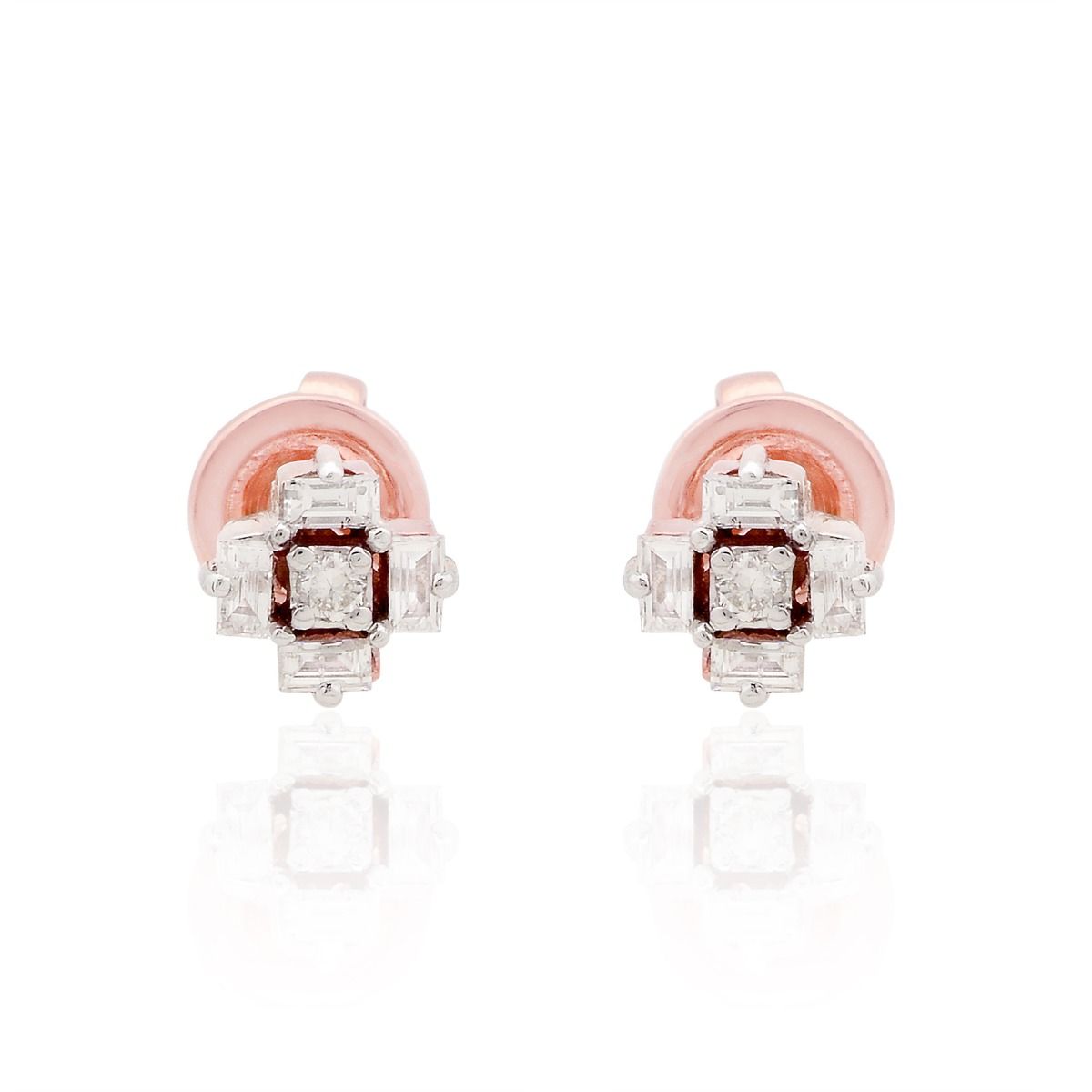 10k Rose Gold 0.17 TCW SI Clarity HI Color Diamond Stud Earrings| Jewelry For Women |Anniversary Gift For Her