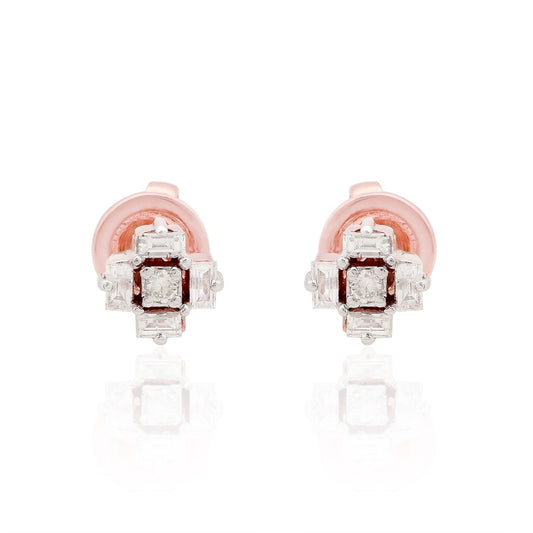 10k Rose Gold 0.17 TCW SI Clarity HI Color Diamond Stud Earrings| Jewelry For Women |Anniversary Gift For Her