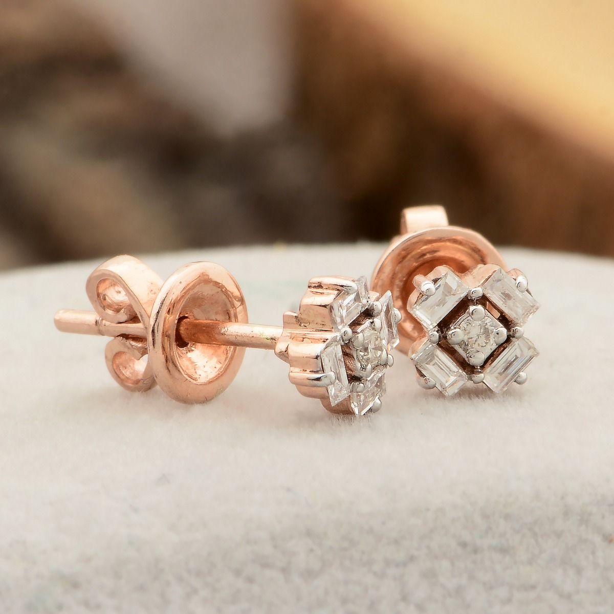 10k Rose Gold 0.17 TCW SI Clarity HI Color Diamond Stud Earrings| Jewelry For Women |Anniversary Gift For Her