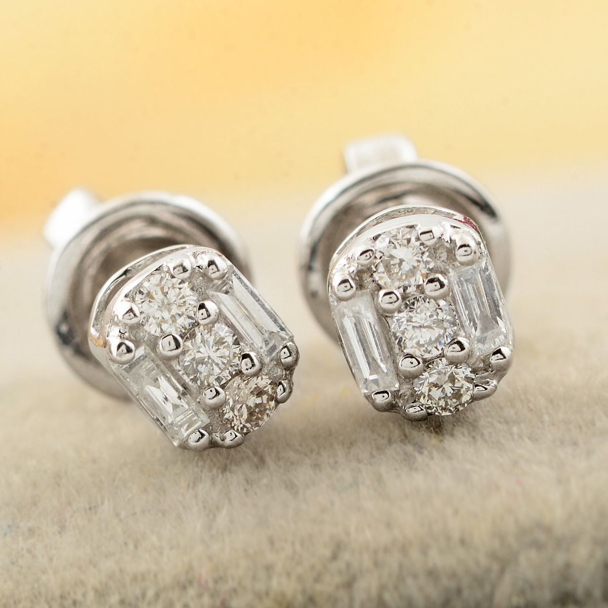 Tiny Stud Earrings In 10k White Gold 0.23 TCW SI Clarity HI Color Diamond |Minimalist Diamond Stud |Diamond Jewelry For Women