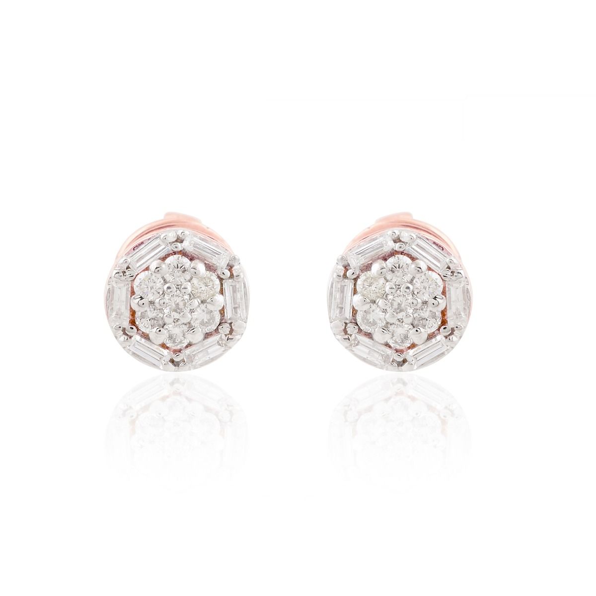 10k Rose Gold 0.22 TCW SI Clarity HI Color Diamond Stud Earrings |Diamond Jewelry |Small Studs|Jewelry For Women