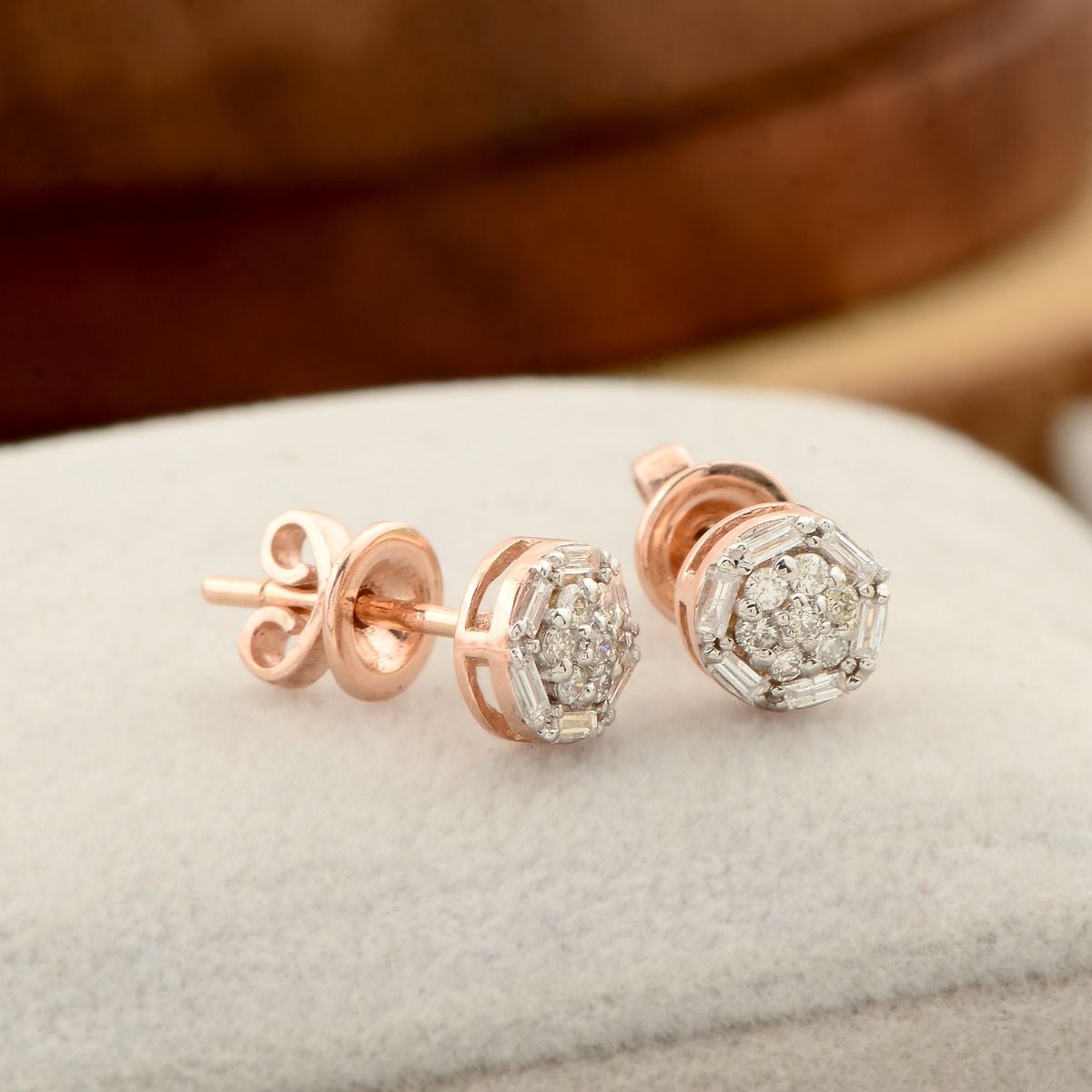 10k Rose Gold 0.22 TCW SI Clarity HI Color Diamond Stud Earrings |Diamond Jewelry |Small Studs|Jewelry For Women