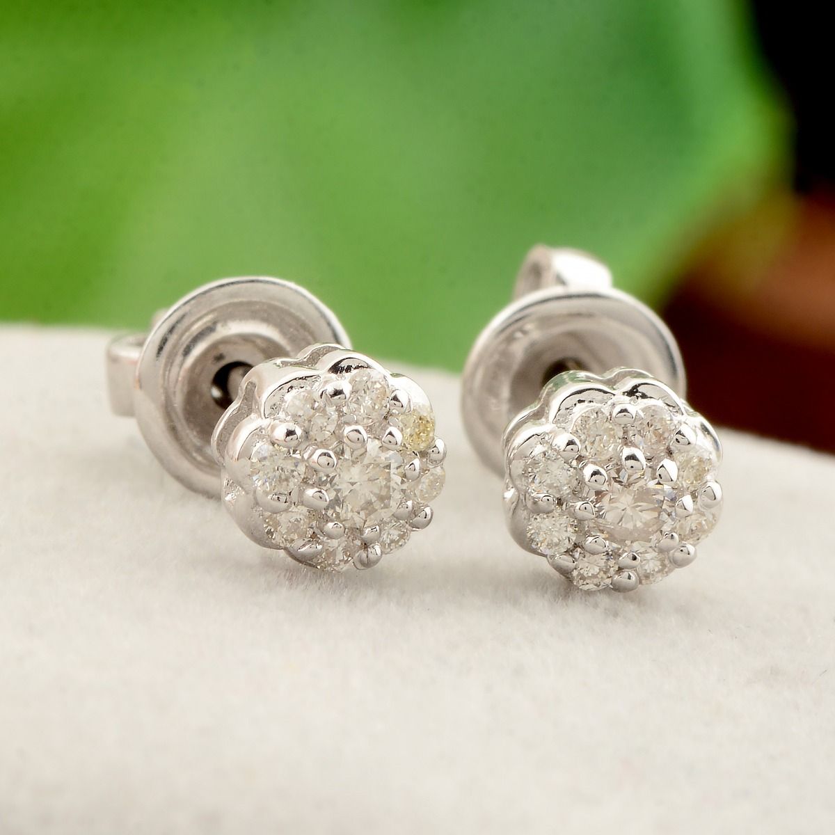 10k White Gold 0.18 TCW SI Clarity HI Color Diamond Stud Earrings |Jewelry For Women |Gift For Her |Diamond Jewelry For Women