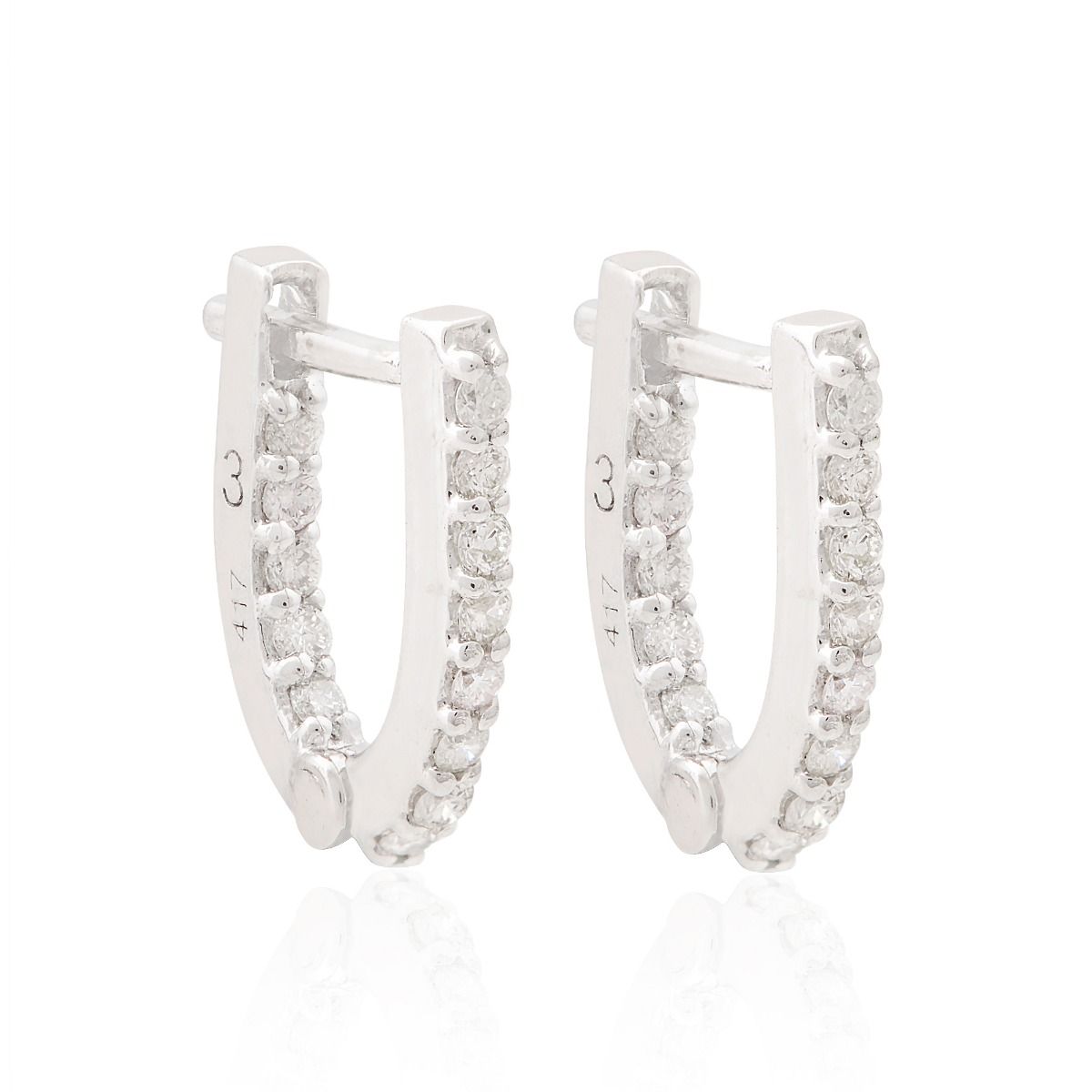 Small Stud Earrings For Your Loved Once In 0.21 Carats SI Clarity HI Color Diamond Made With 10k White Gold Jewelry For Women