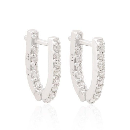 Small Stud Earrings For Your Loved Once In 0.21 Carats SI Clarity HI Color Diamond Made With 10k White Gold Jewelry For Women