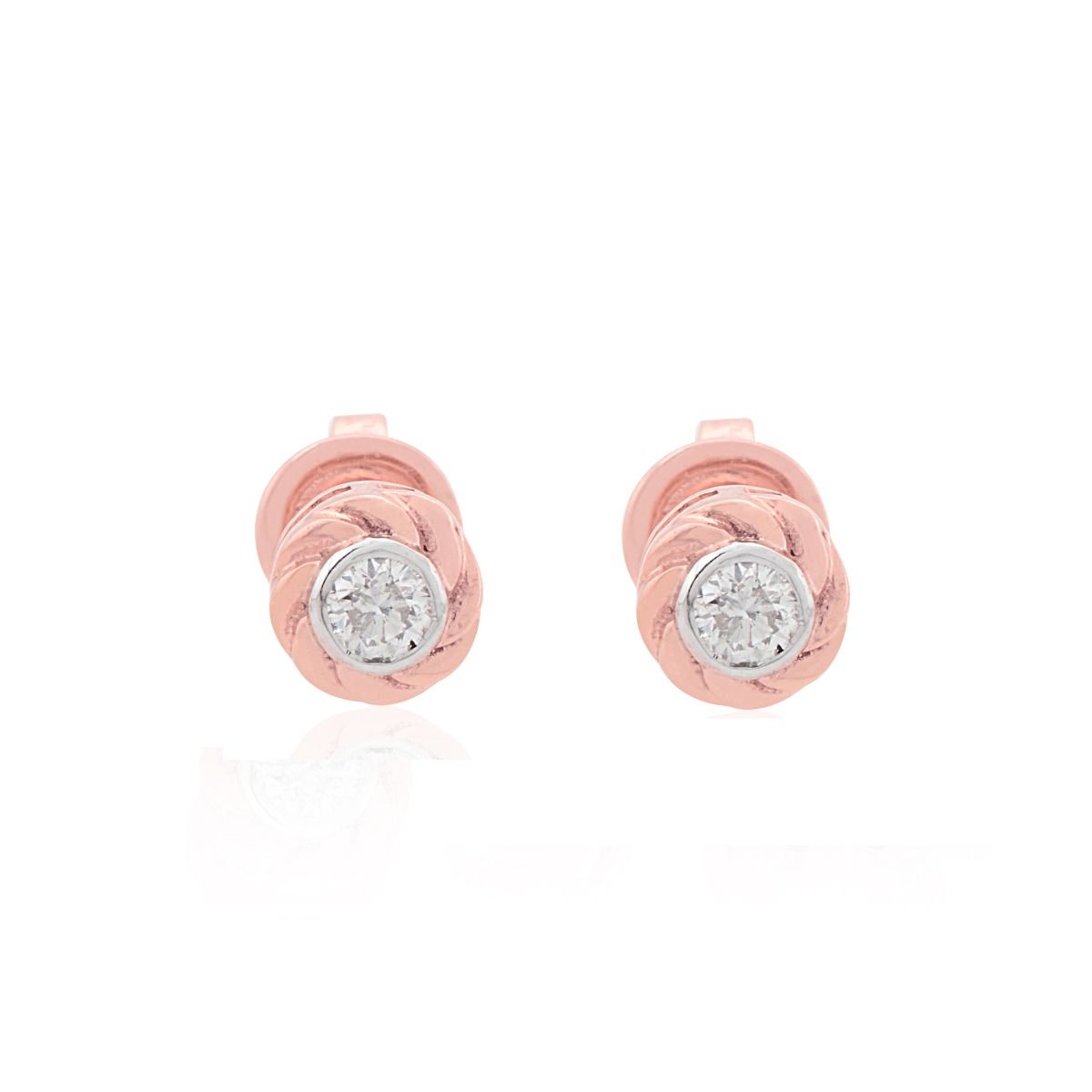 0.18 Carat SI Clarity HI Color Diamond Studs|10k Rose Gold Studs |Diamond Jewelry |Jewelry For Women