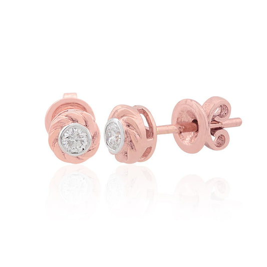 0.18 Carat SI Clarity HI Color Diamond Studs|10k Rose Gold Studs |Diamond Jewelry |Jewelry For Women