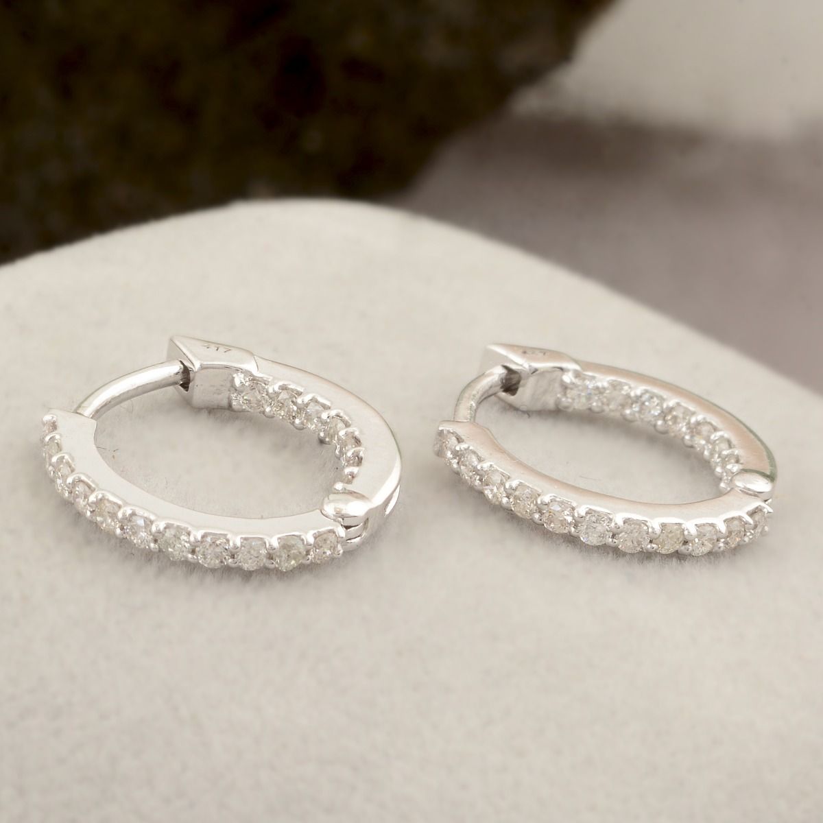 0.33 TCW SI Clarity HI Color Diamond 10k White Gold Jewelry |Hoop Earrings |Diamond Jewelry |Anniversary Gift For Her |Jewelry For Women