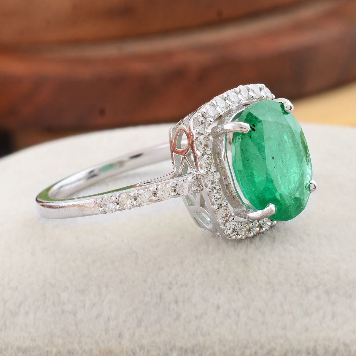 14k Yellow Gold Plated Sterling Silver Oval Emerald Ring - QVC.com