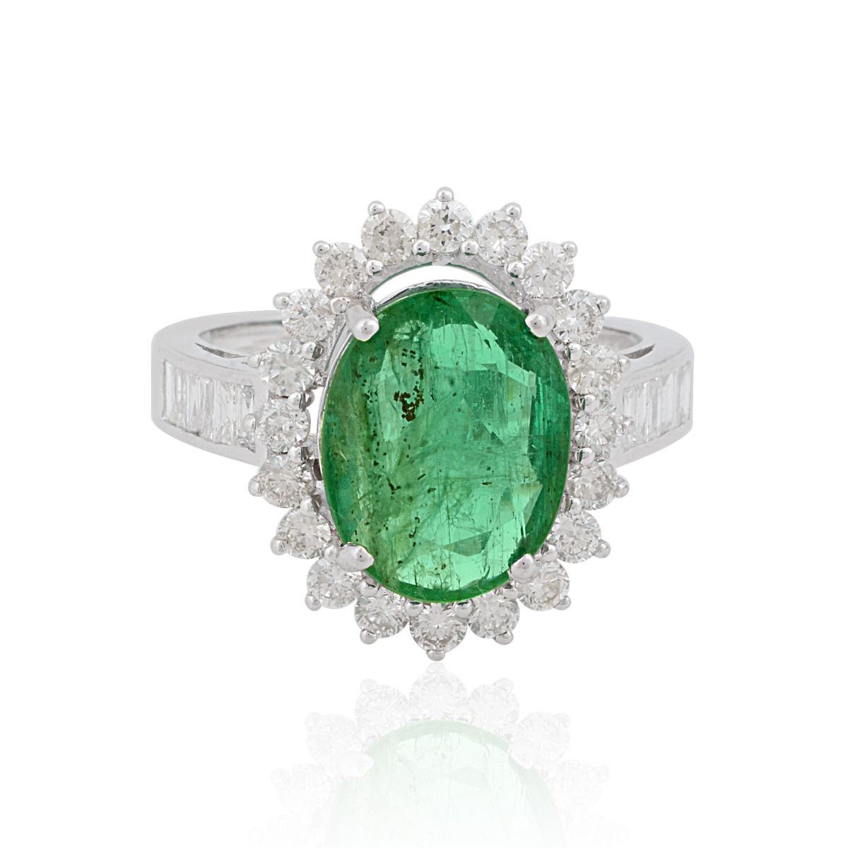 4.93 TCW SI Clarity HI Color Diamond Zambian Emerald Gemstone Ring |Bridal Set ring |BirthStone Ring |Diamond Ring |Jewelry For Women