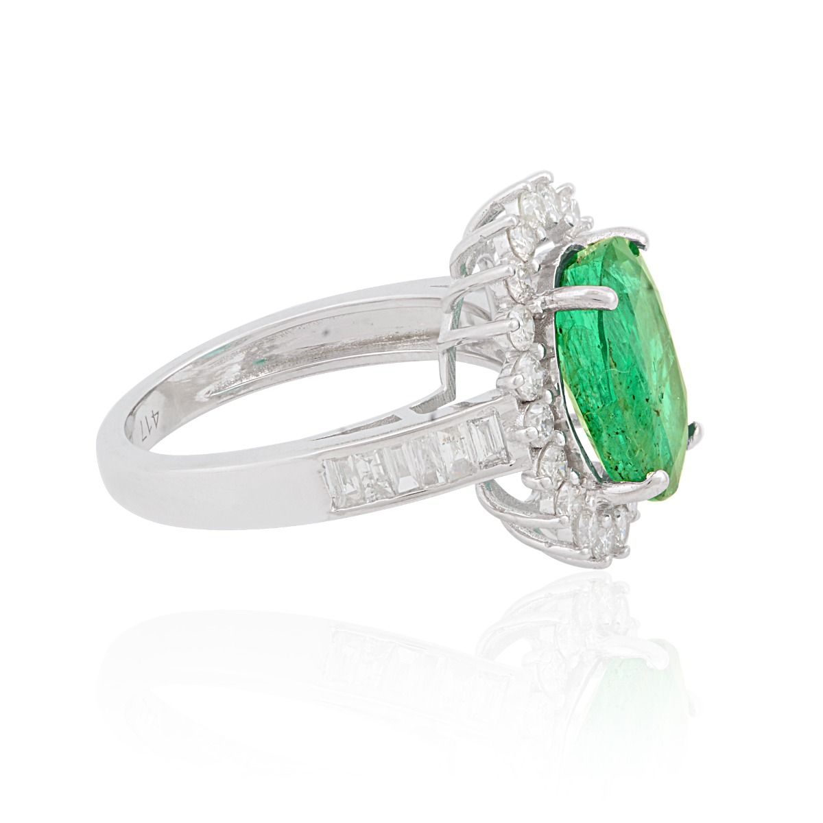 4.93 TCW SI Clarity HI Color Diamond Zambian Emerald Gemstone Ring |Bridal Set ring |BirthStone Ring |Diamond Ring |Jewelry For Women