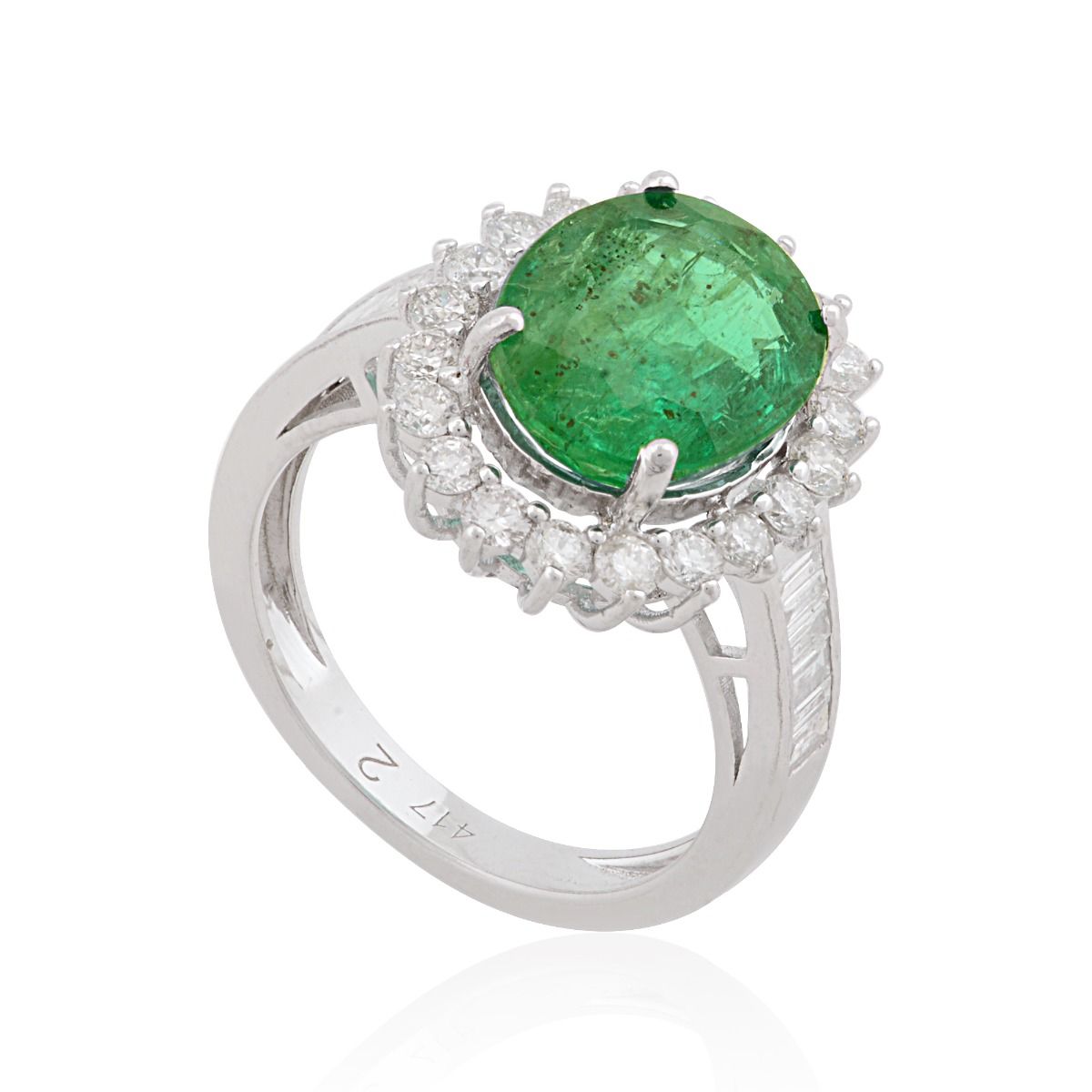 4.93 TCW SI Clarity HI Color Diamond Zambian Emerald Gemstone Ring |Bridal Set ring |BirthStone Ring |Diamond Ring |Jewelry For Women