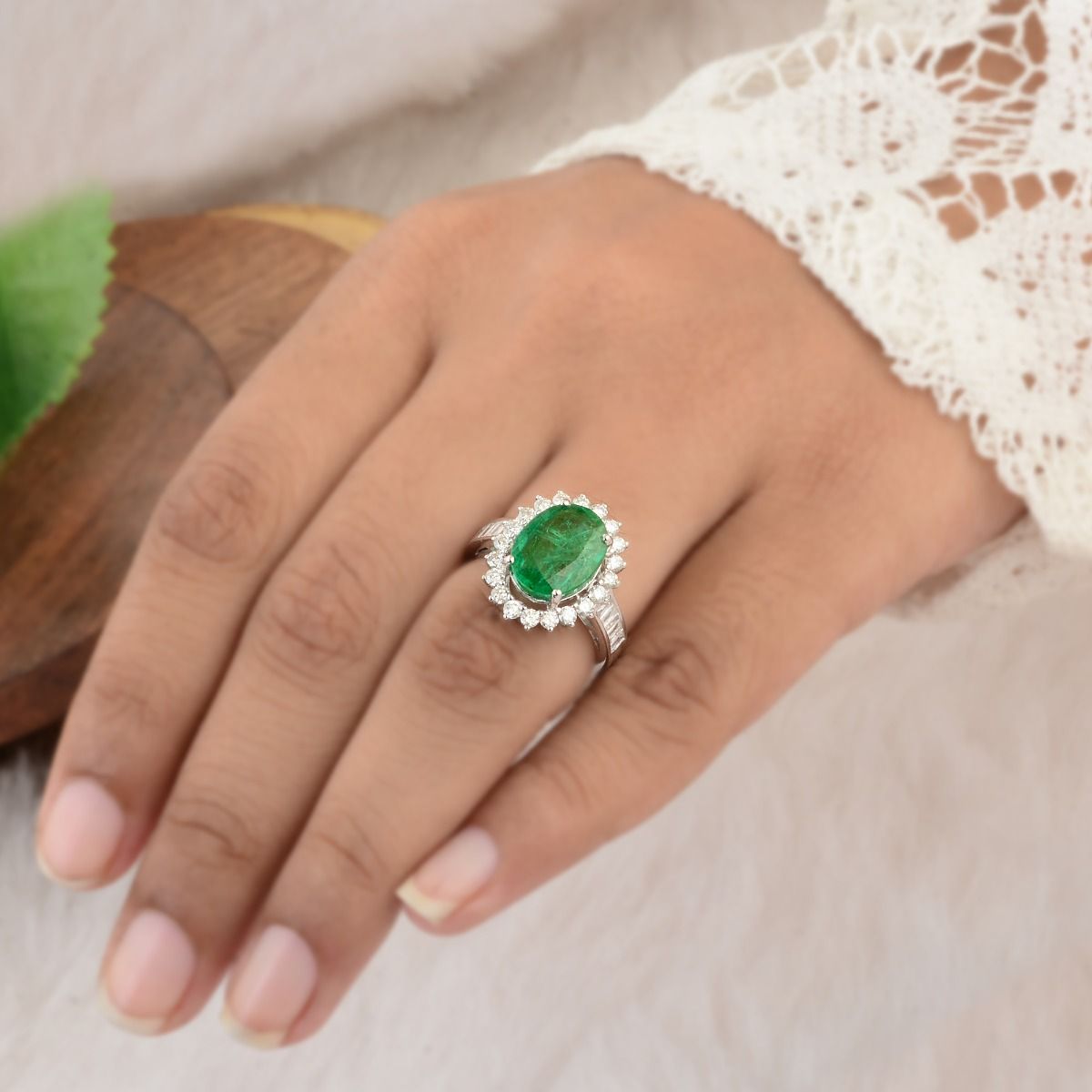 4.93 TCW SI Clarity HI Color Diamond Zambian Emerald Gemstone Ring |Bridal Set ring |BirthStone Ring |Diamond Ring |Jewelry For Women