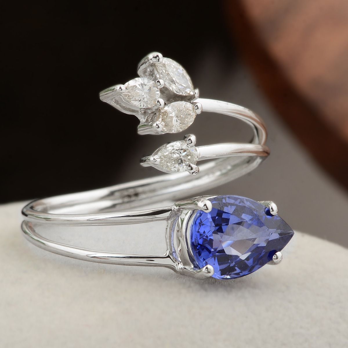 10k White Gold 2.07 TCW SI Clarity HI Color Diamond & Blue Sapphire Ring |Diamond Ring |Jewelry For Women|Anniversary Gift |Gift For Her |Gift For Mom